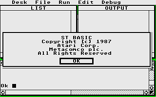 ST BASIC — screenshot 1
