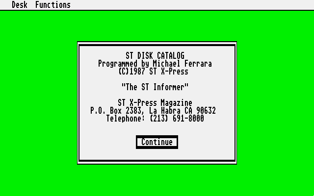 ST Disk Catalog