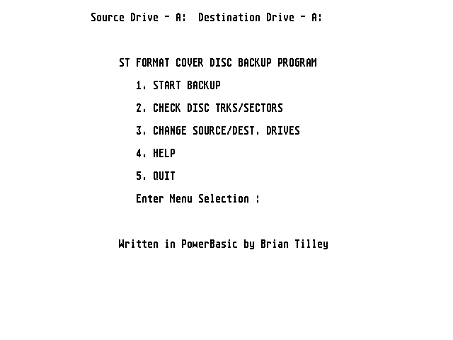 ST Format Cover Disc Backup Program — screenshot 1