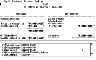 ST Kirjanpito atari screenshot