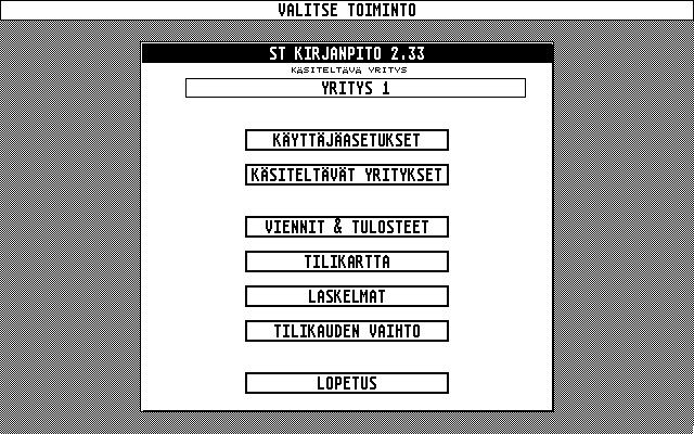 ST Kirjanpito atari screenshot