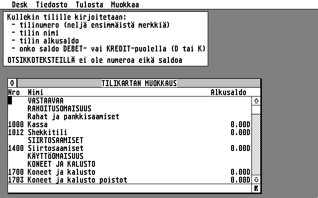 ST Kirjanpito atari screenshot