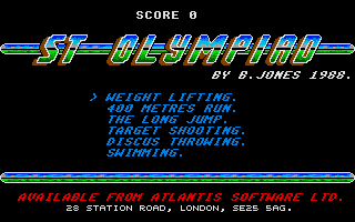 ST Olympiad atari screenshot