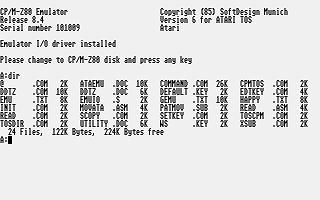 CP/M Emulator atari screenshot