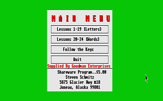 ST Typing Tutor atari screenshot
