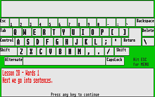 ST Typing Tutor atari screenshot