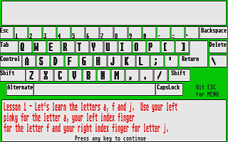 ST Typing Tutor atari screenshot