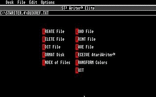 ST Writer Elite atari screenshot