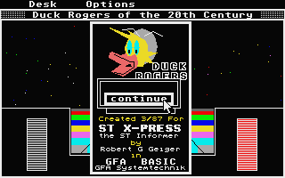 Duck Rogers of the 20th Century atari screenshot
