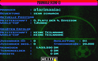 Starbyte Super Soccer atari screenshot