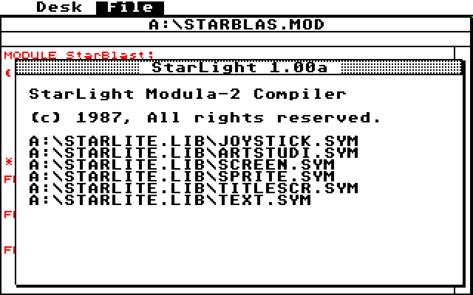 Starlight atari screenshot