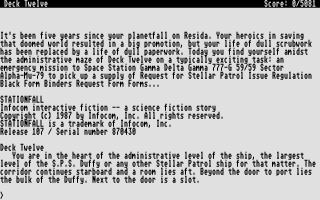 Stationfall — screenshot 1