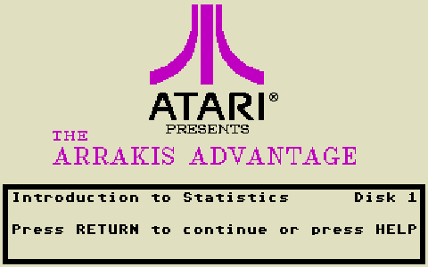 Statistics Volume 1 atari screenshot