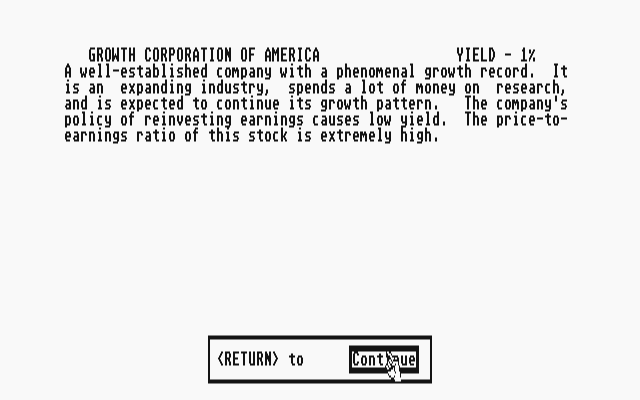 STocks &  Bonds atari screenshot