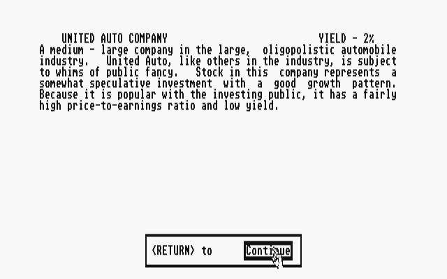 STocks &  Bonds atari screenshot