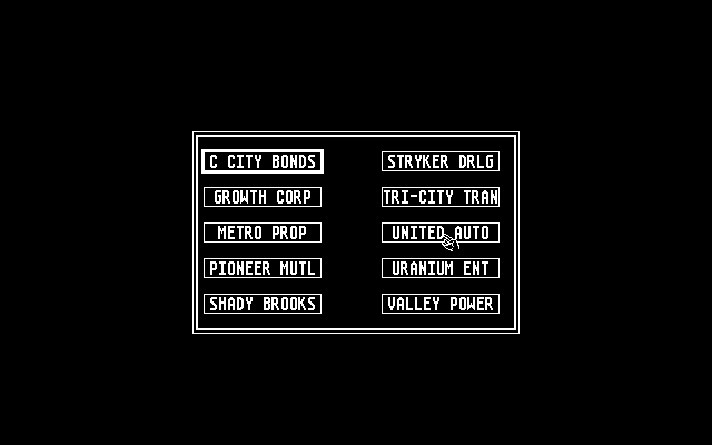 STocks &  Bonds atari screenshot