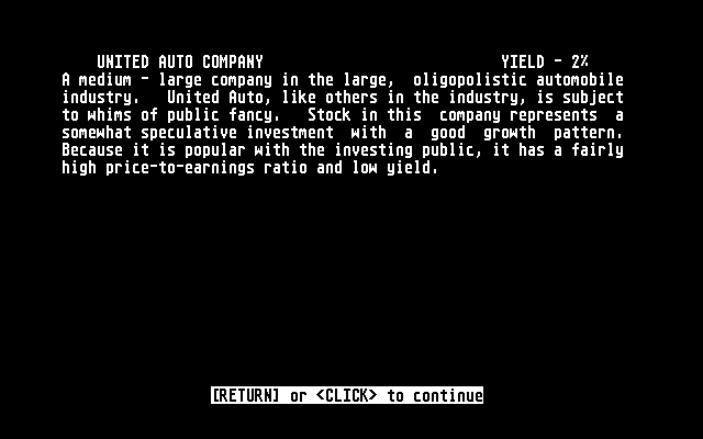 STocks &  Bonds atari screenshot