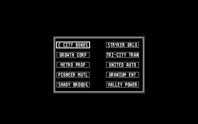 STocks &  Bonds atari screenshot