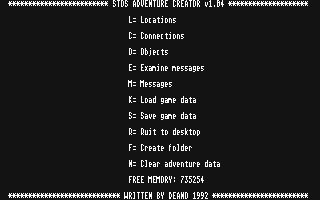 STOS Adventure Creator atari screenshot