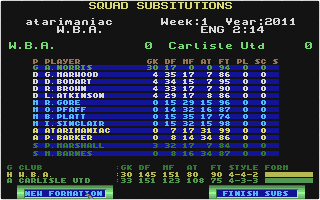 Striker Manager atari screenshot