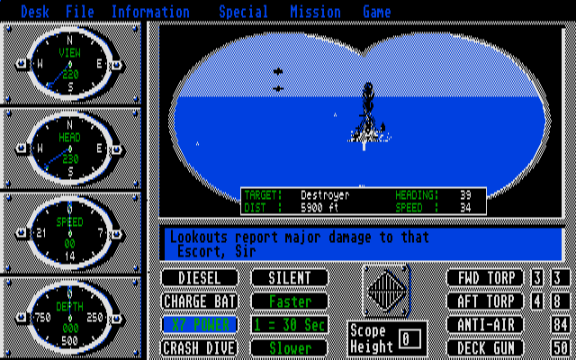 Sub Battle Simulator atari screenshot