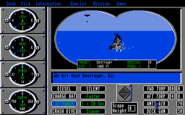 Sub Battle Simulator atari screenshot