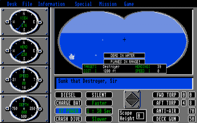 Sub Battle Simulator atari screenshot