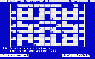 Sun Crossword (The) atari screenshot