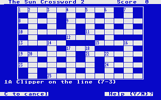 Sun Crossword (The) atari screenshot