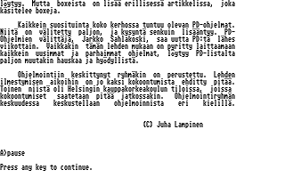 Suomenkieliset Tietosanomat 1987 / 1 atari screenshot
