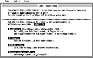 Suomenkieliset Tietosanomat 1988 / 2 atari screenshot