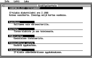 Suomenkieliset Tietosanomat 1988 / 3 atari screenshot