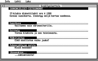 Suomenkieliset Tietosanomat 1988 / 4 atari screenshot