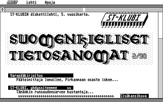 Suomenkieliset Tietosanomat 1990 / 2 atari screenshot