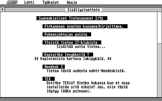Suomenkieliset Tietosanomat 1991 / 2 atari screenshot