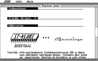 Suomenkieliset Tietosanomat 1991 / 4 atari screenshot