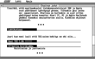 Suomenkieliset Tietosanomat 1991 / 4 atari screenshot