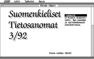 Suomenkieliset Tietosanomat 1992 / 3 atari screenshot