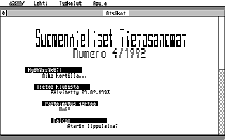 Suomenkieliset Tietosanomat 1992 / 4 atari screenshot
