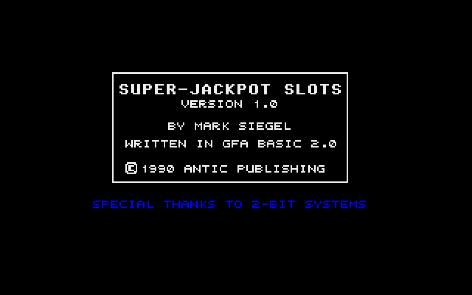 Super-Jackpot Slots atari screenshot
