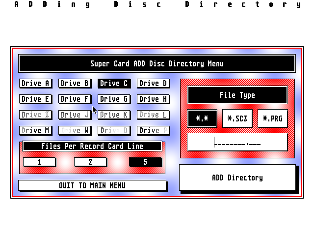 Super Card atari screenshot