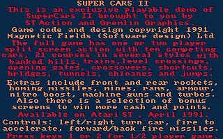 Super Cars II atari screenshot