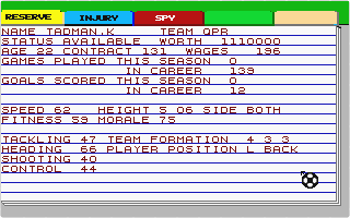 Superleague Soccer atari screenshot