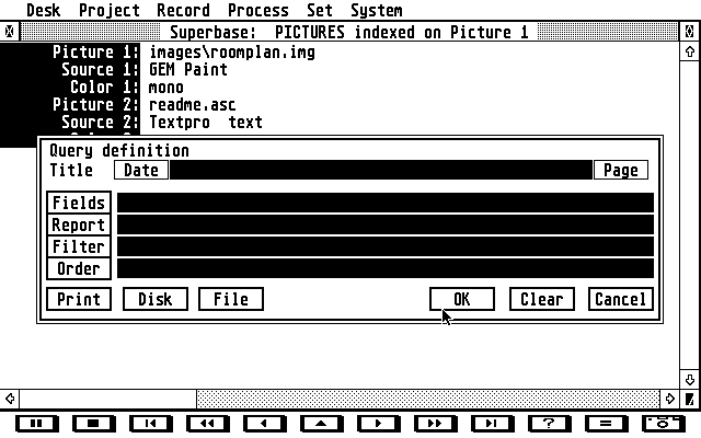 Superbase Personal atari screenshot