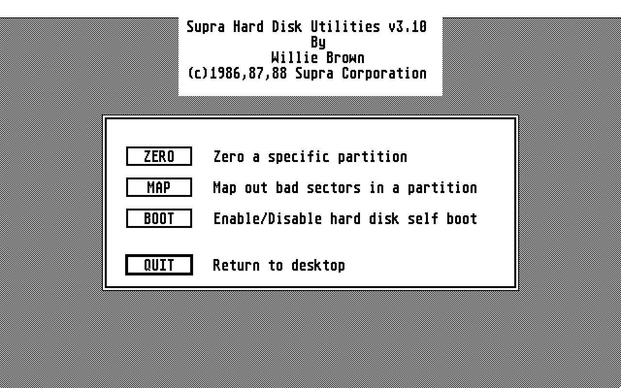 Supra Hard Disk Utilities — screenshot 1