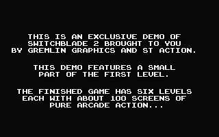Switchblade II atari screenshot