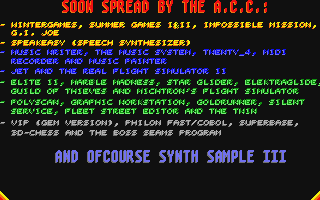 Synth Sample II atari screenshot