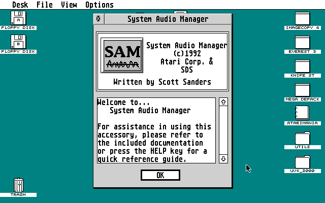 System Audio Manager atari screenshot