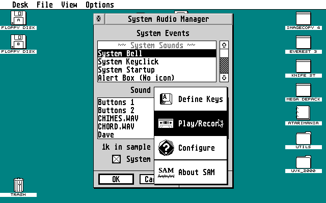 System Audio Manager atari screenshot