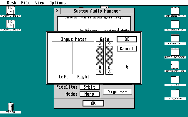 System Audio Manager atari screenshot
